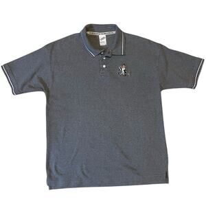 Vintage Warner Brothers 2000 Golfing Daffy Duck Polo Shirt XL Gray Short Sleeve.